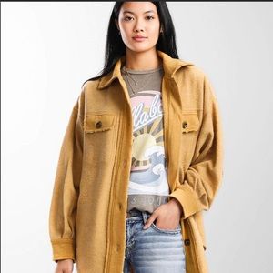 BKE reverse fleece shacket